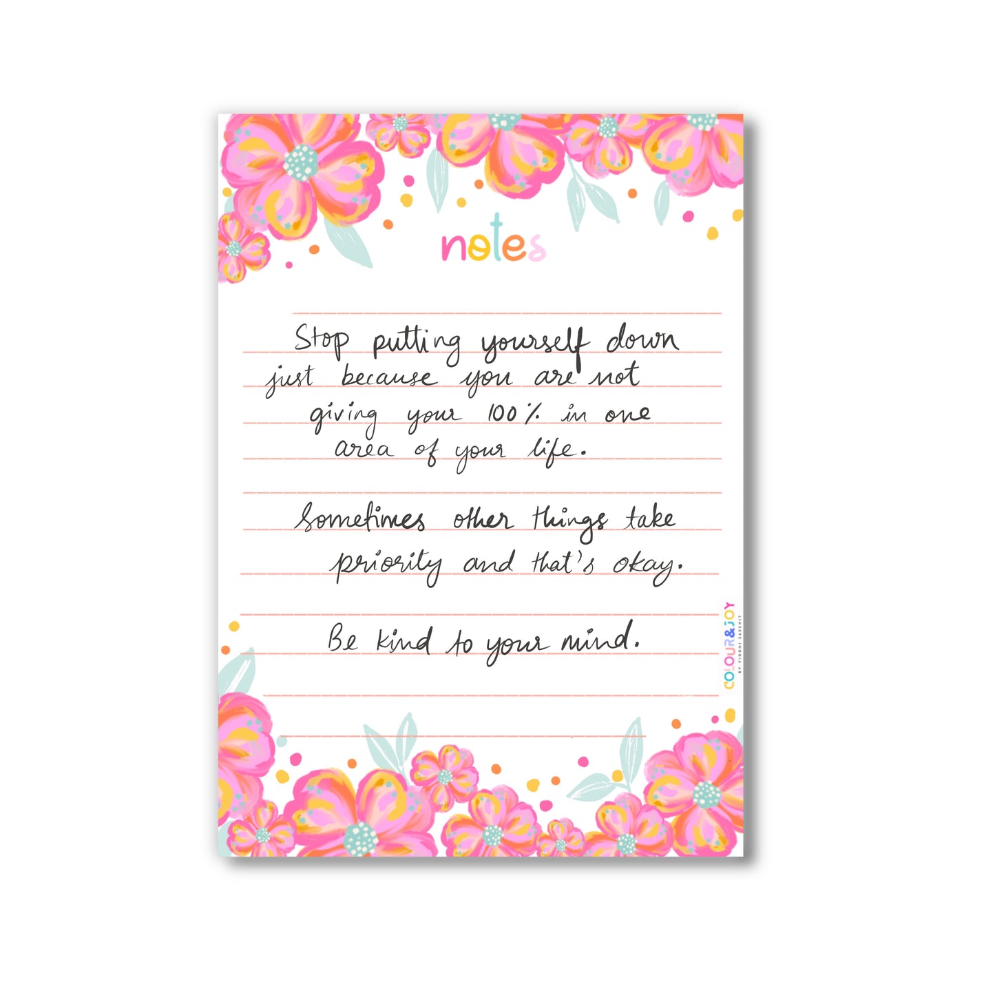 Notes with fusion Florals - A4 (8.3"x11.7")