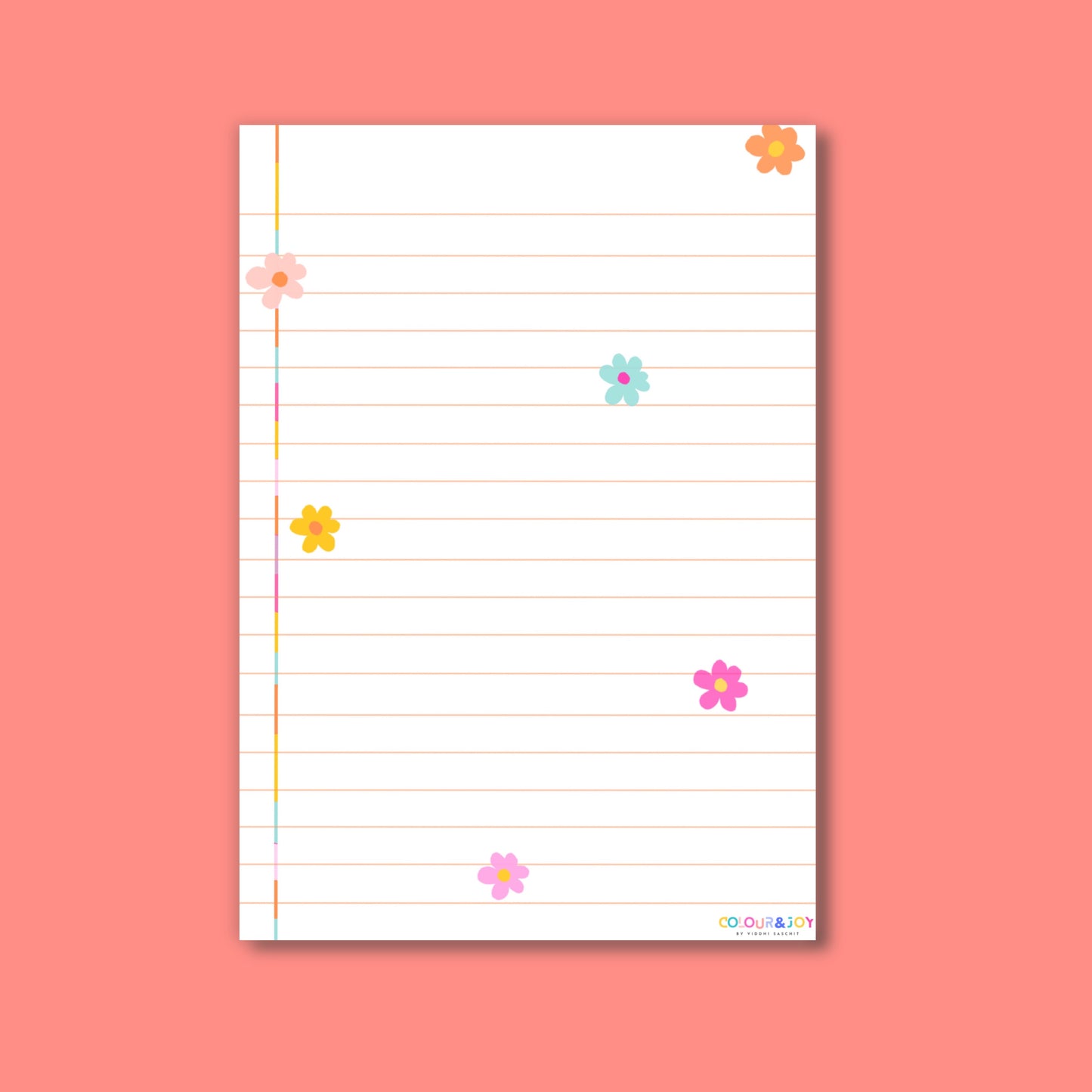 Notes with Dainty Florals - A4 (8.3"x11.7")