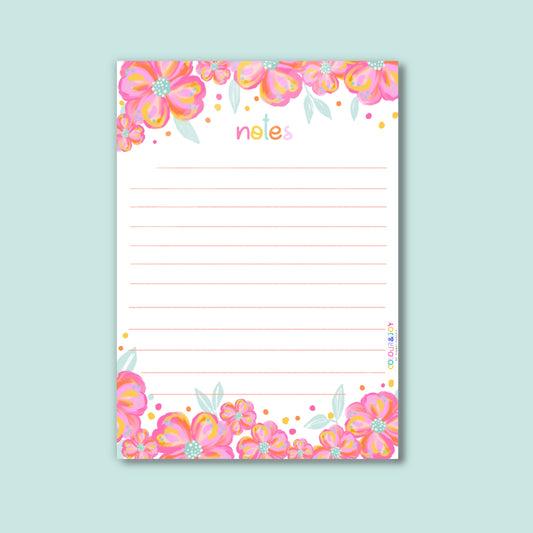 Notes with fusion Florals - A4 (8.3"x11.7")
