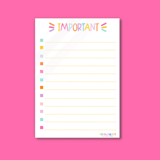 Important List - A4 (8.3"x11.7")